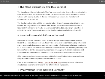 description  for coronet for comparison
