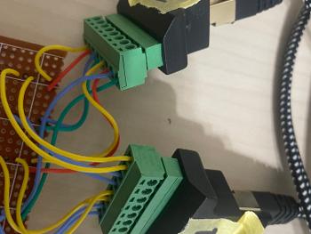 RJ45 connectors wired to the board