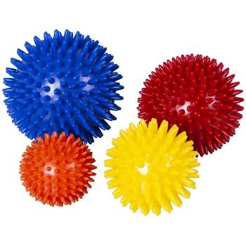 Massage balls of differing colours.