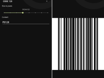 Two side-by-side screenshots of barcode generation, showing  finishing place barcode 128.