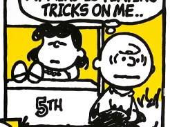 Charlie Brown and Lucy. "The doctor is in". 