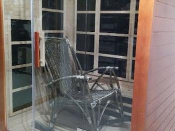 sauna with rocking chair