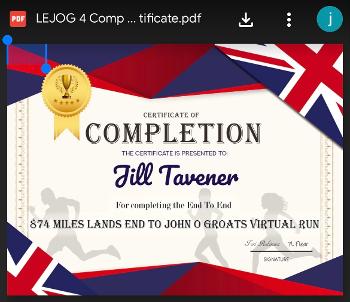 LEJOG4 completion certificate 