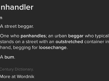 Definitions of panhandler