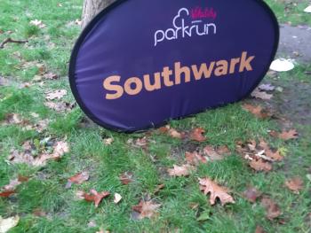 Southwark parkrun sign