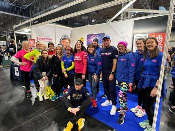 Fordy Runs Global Run Crew members at the National Running Show at the Fordy Runs stand