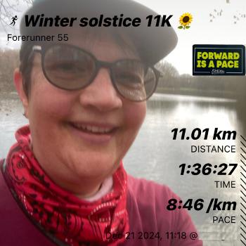 Selfie during my slow af 11 km run on winter solstice