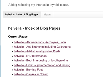 Screenshot of helvella's blog index page