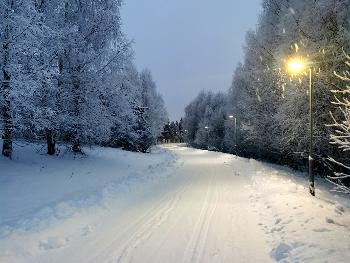 Cycling in snow.