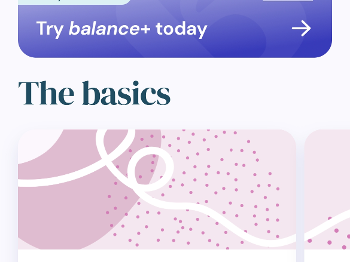App site screenshot called balance 