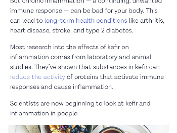 A page on the impact of kefir on inflammation 