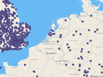 Map of Parkruns UK, NL, and Germany. Lots of them in the UK - outside a few... 