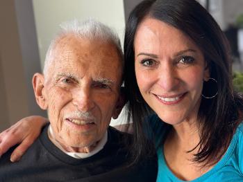 Happiest picture of my dad and me at his 88th birthday - 6 weeks before he passed. xo