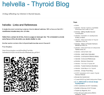 Screenshot  of my blog page for links and references