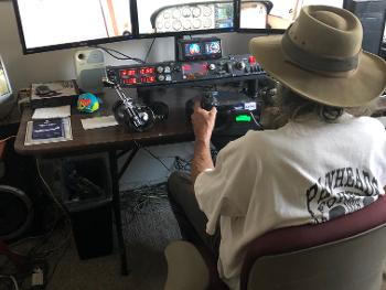 My friend Mike at the controls of a Cessna 172A, 3200’ , 105 mph. 