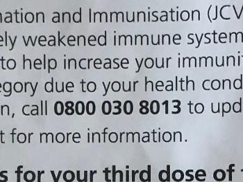 Extract of vaccine invitation letter 
