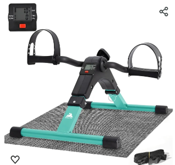 Pedal exerciser on a non-slip mat