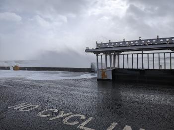 Stormy weather on Hove promenade