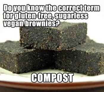 Being silly about what we can eat - gluten free vegan brownies - compost 
