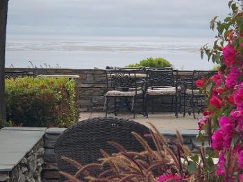 Patio view of the ocean with Bougainvilla 