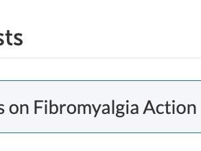 "Search posts on Fibromyalgia Action UK" search box in "Posts"