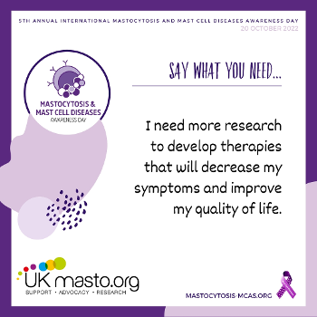 Campaign poster that says "Say What You Need" I need more research to develop therapies