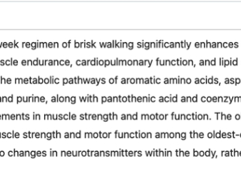 Brisk walking improves motor function and lower limb muscle strength...