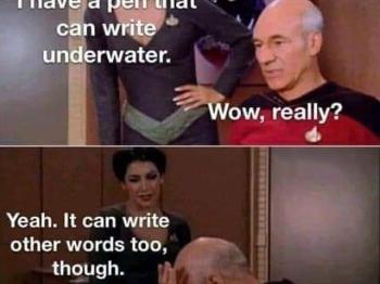 Troi and Picard having banter