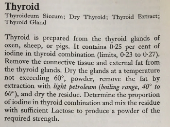 Preparing desiccated thyroid (Thyroid BP)