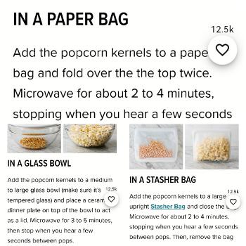 Ways of doing pop corn in microwave 