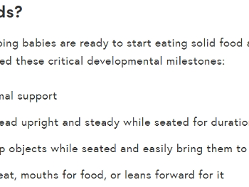 The critical developmental milestones a baby needs to reach before weaning