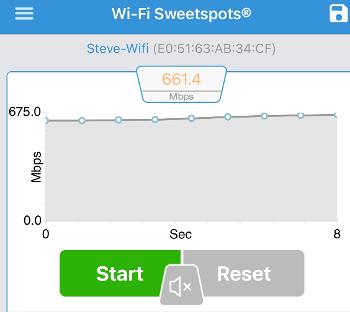 Screenshot of Wi-Fi Sweetspots app