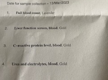 Blood test request