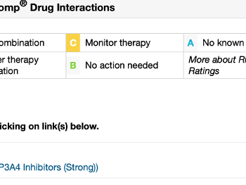 Results of Lexicon Drug Interaction Tool
