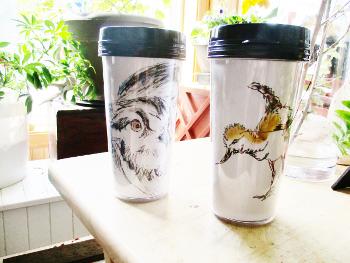 cups with bird designs