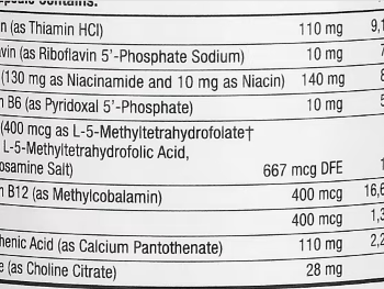 Thorne Basic B ingredients