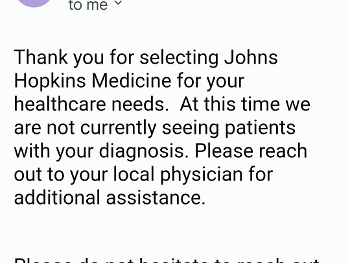 Hopkins rejection email 