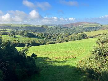 Devon countryside, rolling green hills