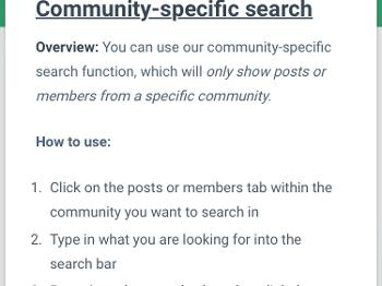 How to do a community specific search for information