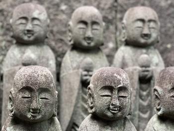 Hase Dera temple Kamakura Japan  zen like statues. 