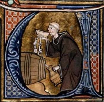  Medieval Monk taking his medicine. 