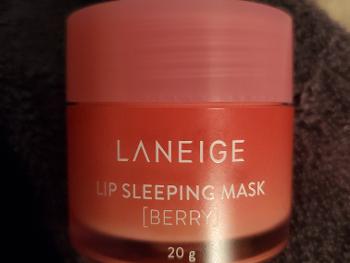 Dark pink jar of lip mask, by LANEIGE brand, 20g size