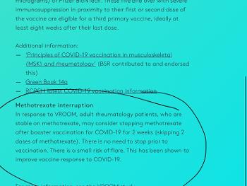 Stopping mtx after covid vaccination