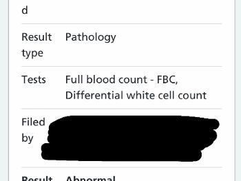 Blood test from 2018