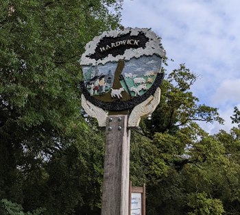 Village sign for Hardwick