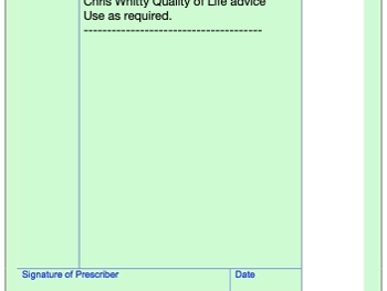 NHS prescription form FP10