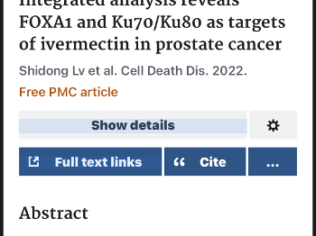 Pub med article on ivermectin 