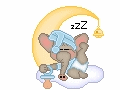 sleeping elephant with his blue nightcap