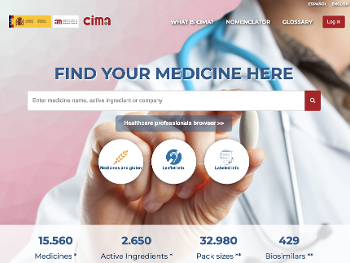 Screenshot of https://cima.aemps.es/cima/publico/home.html#