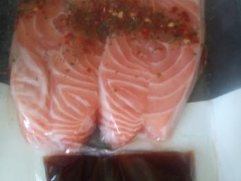 Salmon in chilli soysauce